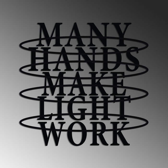 Wallity Hands Work Escultura de Pared de Metal Negra Wallity Hands Work Escultura de Pared de Metal Negra